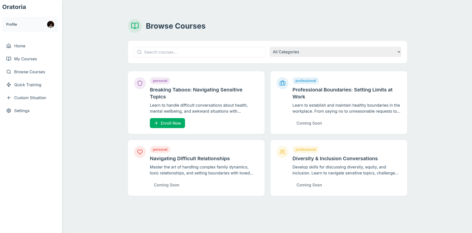 Oratoria - AI Conversation Trainer